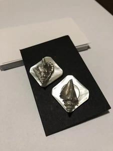 Custom Hand Made Womens Silver Seashell & Mother of Pearl Earrings (Push Back)~ - Picture 1 of 1