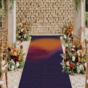 Runner Sunset Rug, Orange Purple Hallway Rug, Floor Mat, Boho Style Sunset Rug - Picture 1 of 8