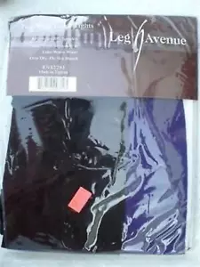 Leg Avenue 7238 zweifarbige Narrenstrumpfhose Einheitsgröße schwarz/lila Kostüm - Bild 1 von 2