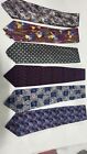 LOT of 6 Men's NECKTIES-ALL UNIQUE DESIGNS Ready For Church, Funeral, Or Office!