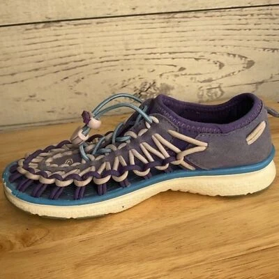 Sandalias Keen Uneek O2 Jóvenes Niñas Correa elástica Liberty Azul Púrpura Talla 1 Foto 1 de 4