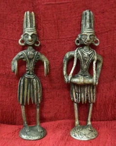 Zwilling Stammesmann Deko Statuen Paar Musiker Handarbeit Messing Tisch Zuhause VR499 - Bild 1 von 11