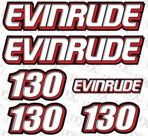 Evinrude 130 HP Outboard Motor Decal Kit - Bild 1 von 1