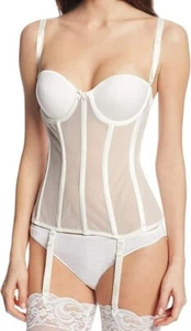 Neu mit Etikett Carnival nahtloser geformter transparenter Korsett-BH weiß 34DD - Bild 1 von 5