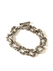 Vintage Southwest Sterling Silver Horseshoe Link Toggle Bracelet - Picture 1 of 7