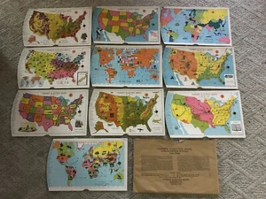 Farmer Electric Maps Game Replacement Map Only Set Of 10 Vintage 1930s - Picture 1 of 24