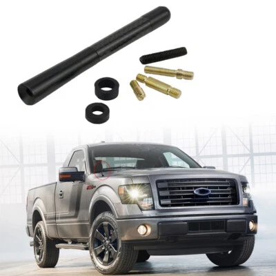Radio antena AM FM aspecto fibra carbono 4,7" con tornillos para Ford F-150 F-250 F-350 Foto 1 de 4