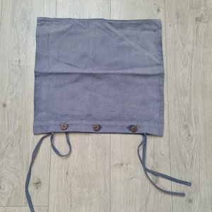 Vintage Kissenbezug Blau 40x40cm 100% Baumwolle mit Knöpfen Handarbeit Boho  - Bild 1 von 3