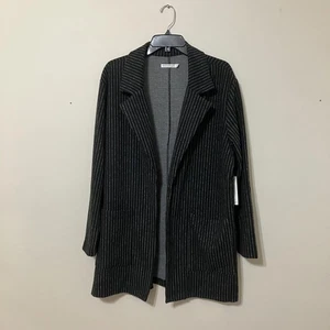 Dictionary Cozy Edit Damen Blazer schwarz weich kaschmirähnlich Nadelstreifen XL - Neu - Bild 1 von 5