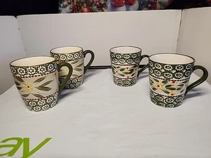 Temp-tations von Tara Alte Welt 11 & 10 Unzen Unzen grüne Kaffeetassen, Set/4 - Bild 1 von 5