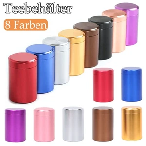 Teebehälter Alum Aufbewahrung Flasche Versiegelt Metall Dosen Gläser 8 Farben - Picture 1 of 31
