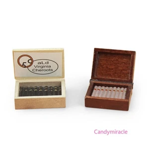 1:12 Maßstab Puppenhaus Miniatur Tabak Humidor Zigarrenkiste Accessoire - Picture 1 of 14