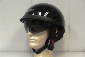 CYBER U-72 HALF HELMET W/ RETRACTABLE INNER SHEILD *BLACK* (X-SMALL) DOT - Picture 1 of 2