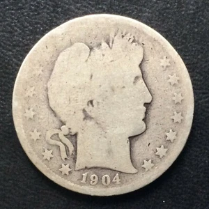 1904-O Barber Quarter Silber USA Münze A0159 - Bild 1 von 5