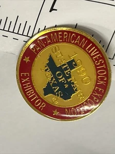 Vintage 1990 Pan America Livestock  State Fair Of Texas Exhibitor Lapel Pin - Picture 1 of 6