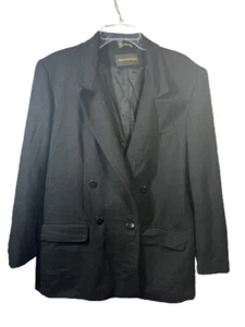 Georgio Saint Angelo Wool Button Closure Blazer Vintage Black Size 14 - Picture 1 of 12