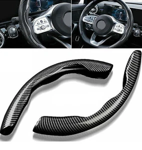 2pcs For Ford DIY Car Steering Wheel Booster Cover Accessories Carbon Fiber -NEW - Picture 1 of 13