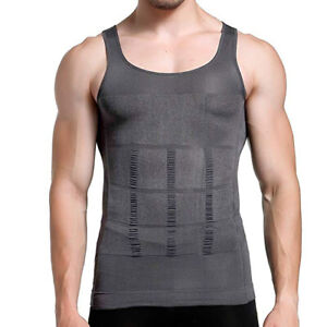 Mens Compression Shirt Slim Tank Top Gynecomastia Body Shaper Vest Tummy Control