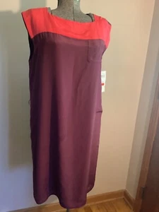 NEW French Connection sleeveless Dress silk Plum Raspberry Sheath US 10 UK 14 - Picture 1 of 6