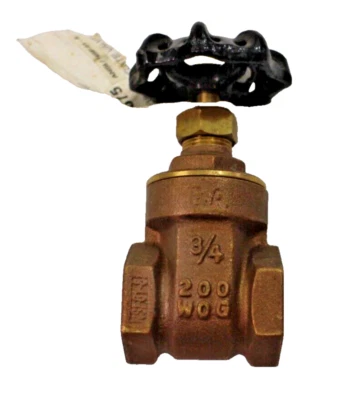 AquaLine Brass Gate Valve W/ Wheel Handle 200 WOG  3/4" IPS Model BGV-075 - Image 1 of 4