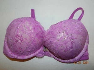 Victoria's Secret Dream Angels Träger Push-up BH 34B Lavendar Glitzer Spitze gepolstert - Bild 1 von 3