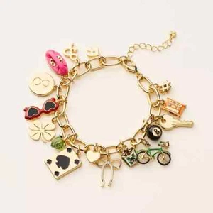 KATE SPADE New York x Target Charm Bracelet ~ NEW Novelty Chunky Gold ~ WOWZER - Picture 1 of 5