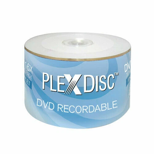 Plexdisc 632-210 16x 4.7GB White Inkjet Hub DVD Disc - Pack of 50