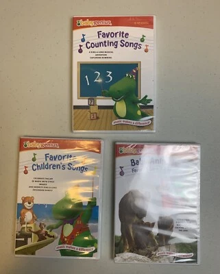 Baby Genius New 3 Pack DVD Songs Counting Animals Brand New Sealed - Image 1 of 4