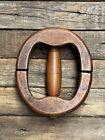Early Wooden Hat Form Mold Stretcher Sizer Millinery Derby Wood Tool Top 6 3/4"