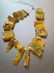 Heliodor, aquamarine, gemstone, rough beads, size 25-15 MM 1 strand - Picture 1 of 3