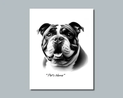 Personalized PIT BULL BULLY Pet Print Photo DOG'S NAME Picture 8x10 11x14 (P1) - Image 1 of 4