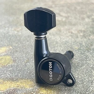 Gotoh Schaller-Style Knob Tuners SG381 - 07 - 6 in a line Black 07223BX - Picture 1 of 5