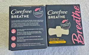 Carefree Breathe 6 Ultra Thin Pads Regular Irritation Free NIB (2 boxes of 3) - Picture 1 of 3