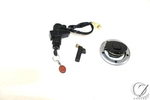 01-05 Kawasaki ZRX1200 ZRX 1200 Ignition Lock Gas Cap Seat Set with Key - Picture 1 of 4