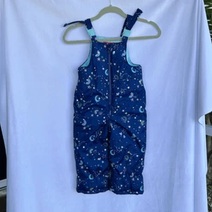 London Fog Girls Snow Pants Ski Bibs Size 4T Blue Stars - Picture 1 of 7