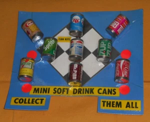 vintage VENDING MACHINE CARD - MINI SOFT DRINK CANS soda 7-Up Gatorade Coca Cola - Picture 1 of 2