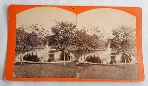 Antike Stereoview Fotokarte South Common in Lowell Mass MA  - Bild 1 von 4