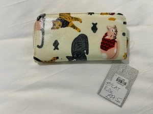 Have Best Pussy Cat Kitten Fish Wallet Zip Close Tags 7 3/4" x 4 1/4" - Picture 1 of 8