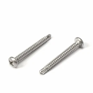 100pc Stainless Steel Self Drilling Tapping Screws #8 x 1 1/2" Phillips Pan Head - Picture 1 of 6