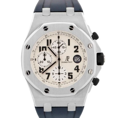 UNPOLISHED Audemars Piguet Royal Oak Offshore Safari Cream White Chrono 26170ST - Image 1 of 4