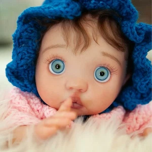 16" Painted Reborn Baby Doll Toddler Girl Rooted Hair Cloth Body with Belly Gift - Bild 1 von 5