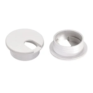 Cable Hole Cover, 1-3/8" Plastic Desk Grommet -for Wire Organizer,10PACK (White) - Photo 1/4