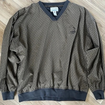 Vintage Gear for Sports Windbreaker XL Pullover Brown Argyle Pinehurst 1895 Golf - Image 1 of 4