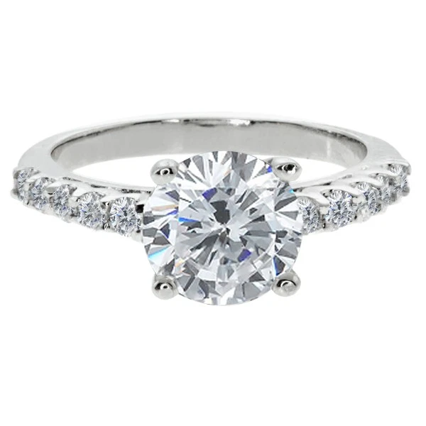 Anillo de boda de compromiso para mujer 4,30 quilates redondo 8,5 mm circonita cúbica blanca circonita cúbica circonita cúbica Foto 1 de 1