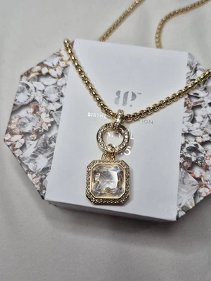 Collar Bomb Party Abril "Ella es felizmente hermosa" circonita cúbica en baño de oro  Foto 1 de 2