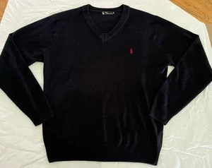 Polo Ralph Lauren Sweater Men’s Size XXL Black V Neck Sweater Pullover - Picture 1 of 4