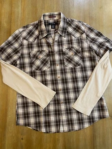 CK Calvin Klein Jeans Large Herren Langarm Kariert Western Knopfleiste Hemd! - Bild 1 von 8