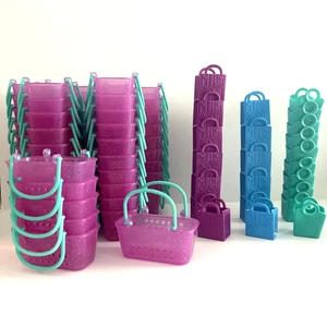 Shopkins Shopping Basket Bag Purse ‘YOU CHOOSE/PICK’ Pink Purple Blue Green EUC - Picture 1 of 16