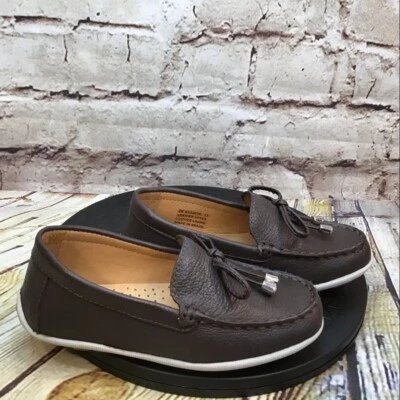 Driver Club USA Kids Brown Leather Moc Toe Tassel Bow Dress Loafers Size 11 - Image 1 of 4