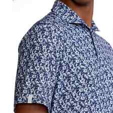 RLX Ralph Lauren Printed Lightweight Airflow Jersey Navy Floral Mens Golf Polo M